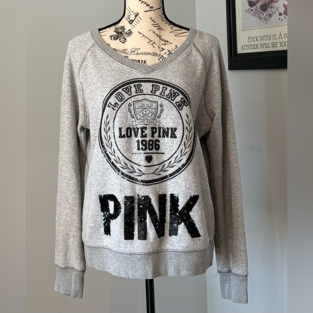 PINK women’s v-neck size medium sweatshirt.